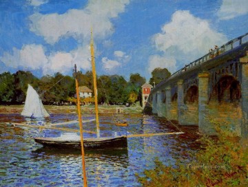  Argenteuil Canvas - The Road Bridge at Argenteuil III Claude Monet